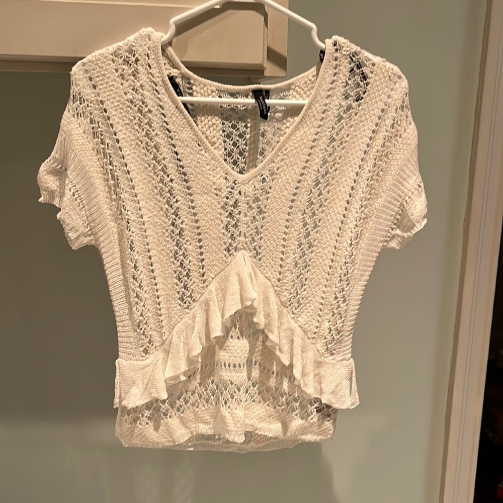 Marciano Lace Shot Sleeve Top